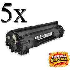 5 Toner Compatibili con HP CE278A 78A e Canon Cartridge 726