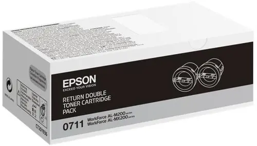 Toner nero C13S050711 Originale Epson 0711 confezione doppia return program