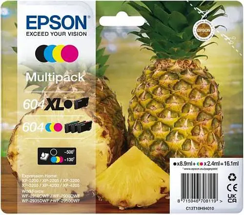 Multipack C13T10H94010 originale Epson 604XL/604 serie Ananas