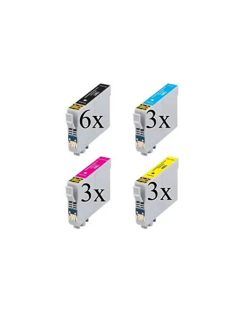 Cartucce ink-jet COMPATIBILI Epson serie Ghepardo T0711 T0712 T0713 T0714 (6x nero + 3x colore)