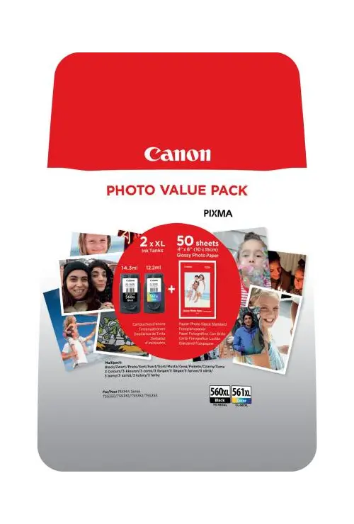 3712C004 PG560xl/CL561xl Multipack Cartucce Canon Originali alta capacità nero e colori